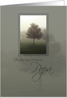 Misty Tree Condolences Card On Loss of Papa card