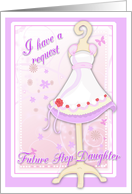 Future Step Daughter, Will You Be My Flower Girl? Pink Flowergirl Dress card