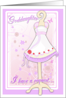 Goddaughter, Will You Be My Flower Girl with Pink Flowergirl Dress card