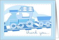 Thank you for Baby Shower Gifts with Blue Train card