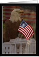 Presidents Day with Eagle, Flag, White House collage card