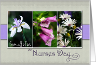 Happy Nurses Day from all of us with Purple Flower Snapshots card