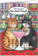 New Year’s Party Invitation Cats (Bud & Tony) card