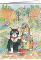 Cats Welcoming Neighbors (Bud & Tony) card