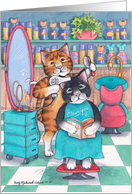 Cats At Hair Salon (Bud & Tony) card