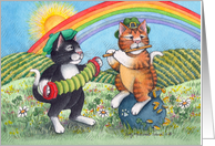 Cat Musicians On St. Patrick’s Day (Bud & Tony) card