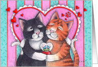 Valentine Cats Party Invitation (Bud & Tony) card