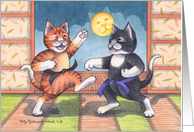 Cats Martial Arts Congratulations(Bud & Tony) card