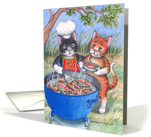 BBQ Invite Cats (Bud & Tony) card (830439)