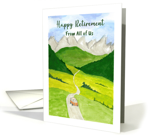 Happy Retirement From All of Us Landscape Art Watercolor... (1789420)
