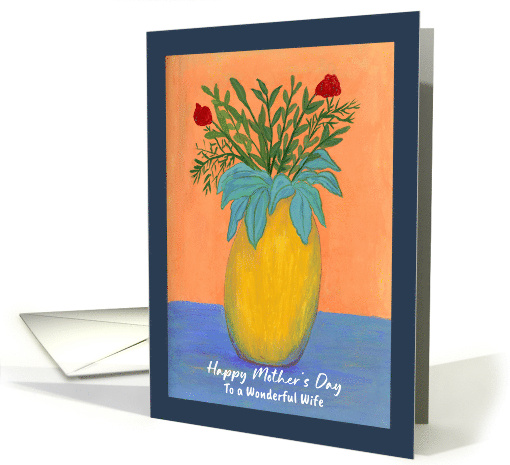 Happy Mother's Day Wife Red Flowers Floral Botanical Vase... (1826098)