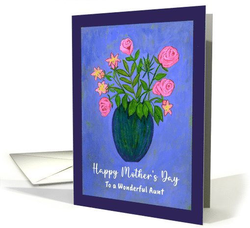 Happy Mother's Day Aunt Pink Flowers Floral Botanical... (1826816)