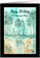 Happy Birthday Mentor, Abstract Landscape Art, Trees Painting card