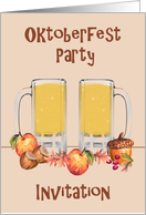 Oktoberfest Party Invitation Mugs of Beer card