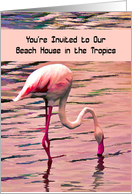Invitation to Beach House in Tropics card