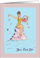 Weight Loss Bathing Beauty with Flowers card
