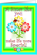 Sister’s Day Flowers card