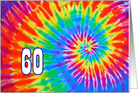 60 Tie-Dye Groovy Happy Birthday card
