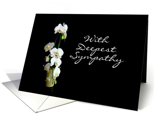 With Deepest Sympathy White Orchids card (811654)