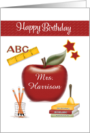 Personalized Teacher Birthday Card