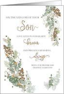Loss of Son Forever Always Sympathy Gold Look Design card