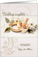 Wedding Reception Party Invitation Golden Wedding Bands card