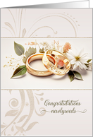 Elopement Congratulations Golden Wedding Bands card