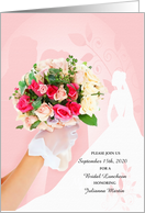 Bridal Luncheon Invitation Pink Rose Bridal Bouquet card