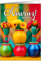 Nowruz Persian New Year Colorful Vases on a Table card