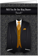 Will You Be Our Ring Bearer Wedding Attendant Gold Tie Custom card