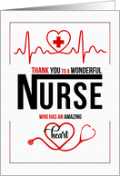 Nurse Thank You in Red White and Black card