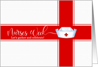 Nurses Week Celebration Invitation Red White Nurse’s Cap card