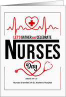 Nurses Day Celebration Invitation Red Black White Custom card