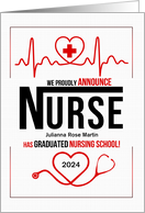 Nursing School Graduate Announcement Custom Name card