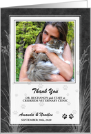 Veterinarian Thank You in Charcoal Gray with Pet’s Photo Blank card