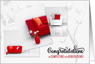 Home Renovations Congratulations in Modern Red and White card
