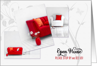 Open House Invitation Home in Red and White card