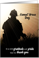 Armed Forces Day Military Soldier Sunset Silhouette card