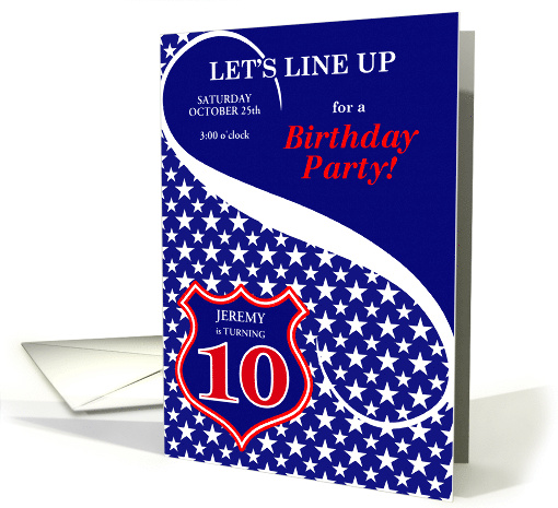 10th Birthday Party Law Enforcement Theme Custom Text card (1087062)