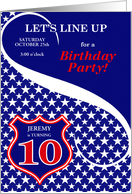 10th Birthday Party Law Enforcement Theme Custom Text card