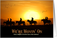 New Address Country Western Theme with Horseback Riders card