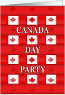Canada Day Party Maple Squares Pattern in Red and White card