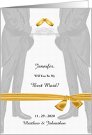 Be My Best Maid Two Grooms Gay Wedding Vintage Styling Custom card
