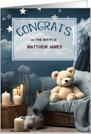It’s a Boy New Baby Congratulations Blue Nursery with Bear card