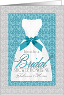Bridal Shower Invitation Turquoise and Silver Wedding Custom card