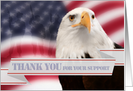 Thank You for Your Support American Eagle USA Flag Blank Inside card
