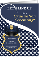Police Academy Gradutation Ceremony Invitation with Custom Name card