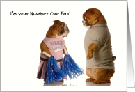 Dog Competition Congratulations Cheerleader Bulldog card