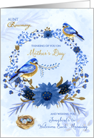 for Aunt on Mother’s Day Blue Bird Blue Floral Garden Theme card