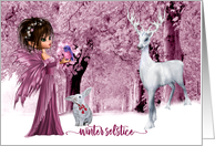 Winter Solstice Pink Enchanted Forest card